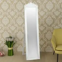 Kellan Baroque Style Free-Standing Mirror - White, Wood alternate view