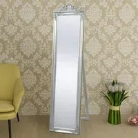 Kellan Free-Standing Baroque Mirror - Silver