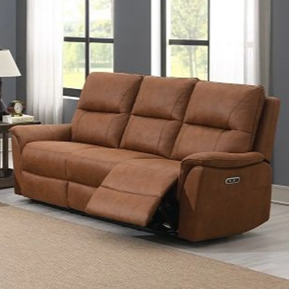 Keller 3-Seater Electric Recliner Sofa - Tan, Fabric