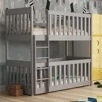 Keller Bunk Bed with Foam Mattress - Grey, Wood