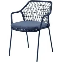 Keller Outdoor Stacking Armchair - Indigo Blue, Polyester