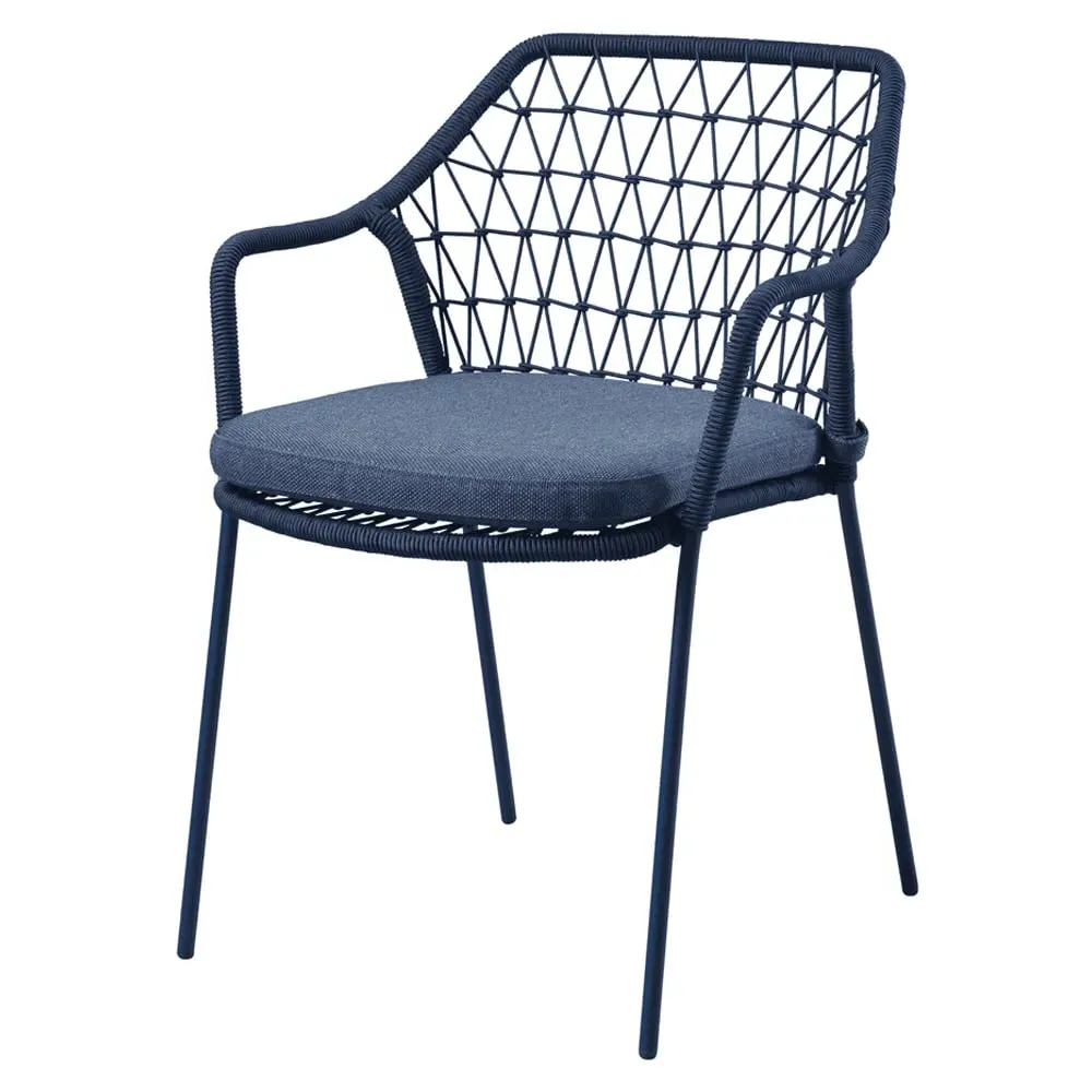 Keller Outdoor Stacking Armchair - Indigo Blue, Polyester