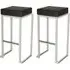 Kelowna Bar Stools with Footrest - Black, Faux Leather