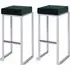 Kelowna Bar Stools with Footrest - Green, Velvet