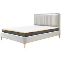 Kelowna King Size Bed Frame - Warm Stone, Fabric