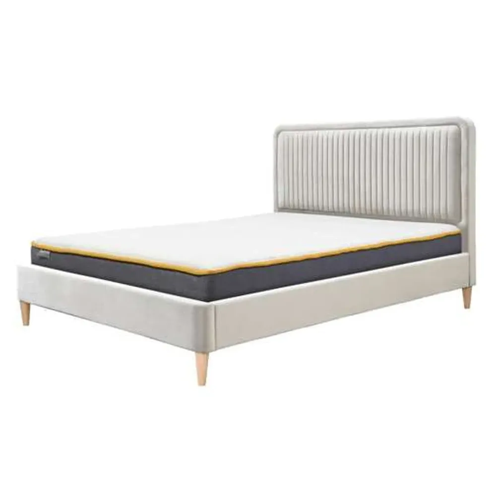 Kelowna King Size Bed Frame - Warm Stone, Fabric image