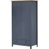 Kendal 2-Door Wardrobe - Grey, Pine Wood