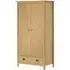 Kendal 2-Door Wardrobe with Drawer - Brown, Pine Wood