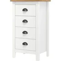 Kendal 4-Drawer Chest of Drawers - White, Solid Pine Wood alternate view