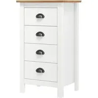 Kendal 4-Drawer Chest - White, Pine Wood