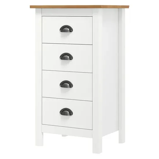 Kendal 4-Drawer Chest - White, Pine Wood