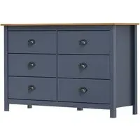 Kendal 6-Drawer Chest - Grey, Pine Wood