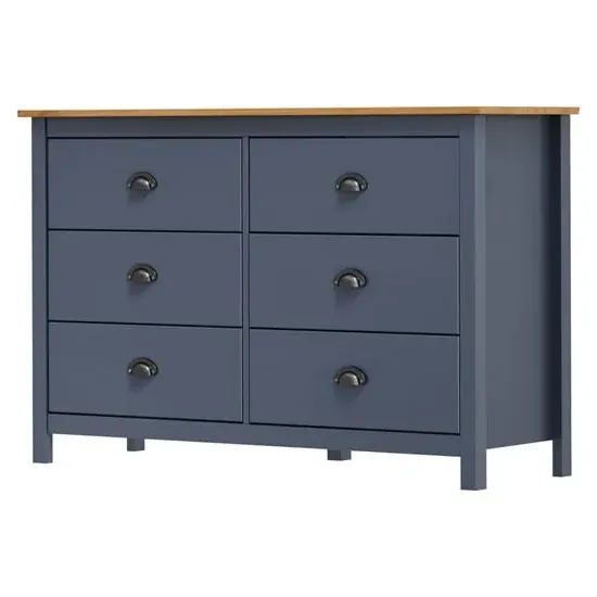 Kendal 6-Drawer Chest - Grey, Pine Wood