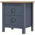 Kendal Bedside Cabinet with 2 Drawers - Grey, Pine Wood