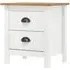 Kendal Bedside Cabinet with 2 Drawers - White, Pine Wood