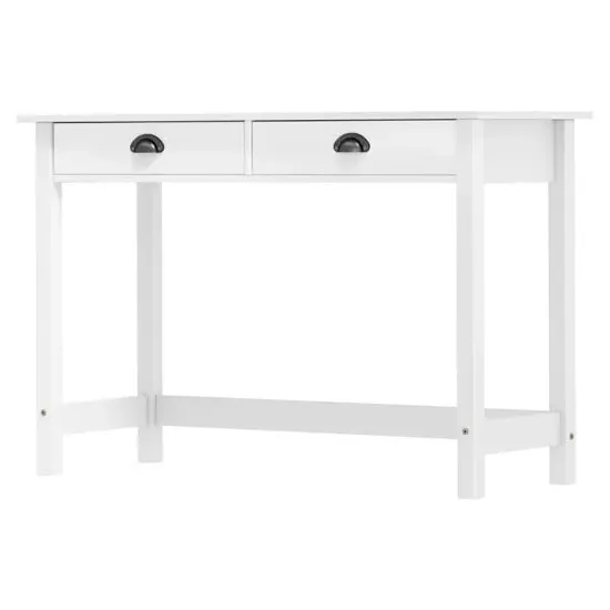 Kendal Console Table with 2 Drawers - White, Pine Wood