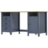 Kendal Laptop Desk with 1 Door - Grey, Pine Wood
