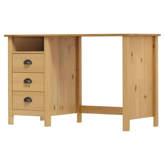 Kendal Laptop Desk with 3 Drawers - Honey Brown, Solid Pine product