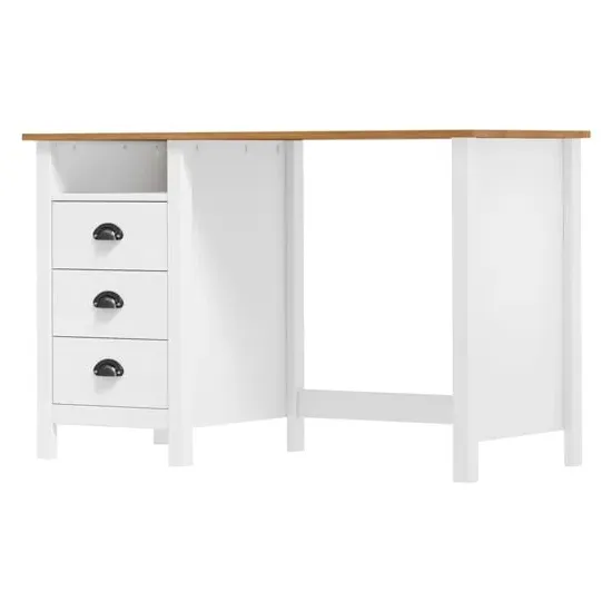 Kendal Laptop Desk with 3 Drawers - Natural, Pine Wood