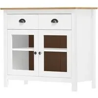Kendal Sideboard with 2 Doors - White, Pine Wood