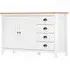Kendal Sideboard with 4 Drawers - White, Pine Wood