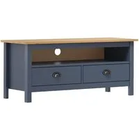 Kendal TV Stand with 2 Drawers - Grey & Brown, Solid Pine alternate view
