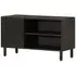 Kendal TV Stand with 2 Shelves - Black, Mango Wood