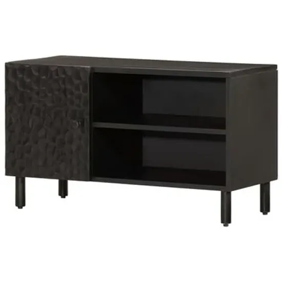 Kendal TV Stand with 2 Shelves - Black, Mango Wood image
