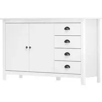 Kendal Wooden Sideboard with 4 Drawers - White, Pine