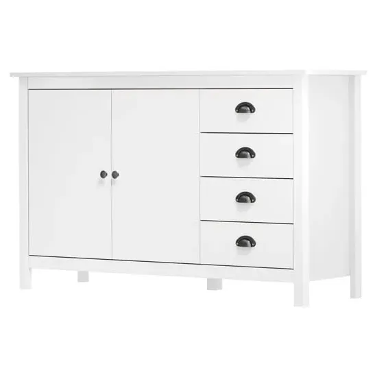 Kendal Wooden Sideboard with 4 Drawers - White, Pine image