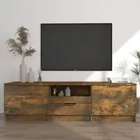 Kenna TV Stand with 2 Doors 1 Drawer - Smoked Oak, Engineered Wood