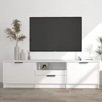 Kenna TV Stand with 2 Doors 1 Drawer - White, Engineered Wood