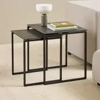 Kennesaw Ceramic Nest of 2 Tables - Black