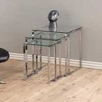 Kennesaw Nest Of 3 Tables - Clear, Glass