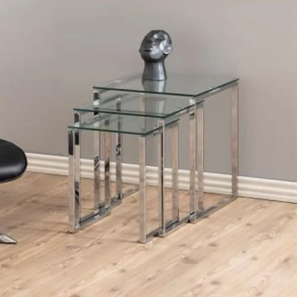 Kennesaw Nest Of 3 Tables - Clear, Glass