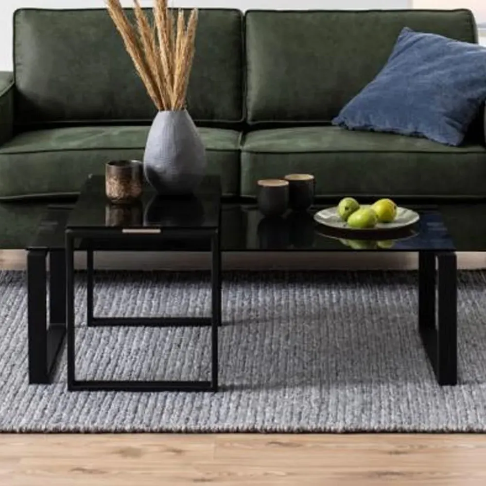 Kennesaw Nesting Coffee Tables - Black, Smoked Glass image
