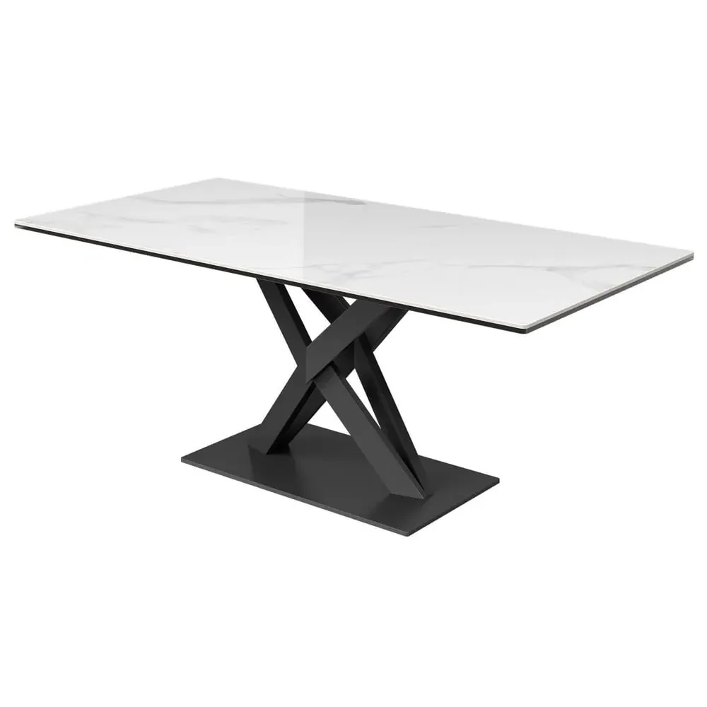 Kenosha Ceramic Glass Coffee Table - White Gloss