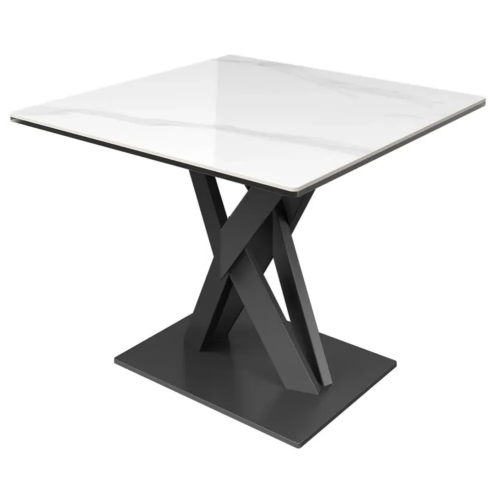 Kenosha Ceramic Glass Side Table - White Gloss image