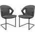 Kenosha Dining Chairs Pair - Grey, Faux Leather