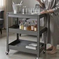 Kenosha Drinks Trolley - Anthracite, Metal