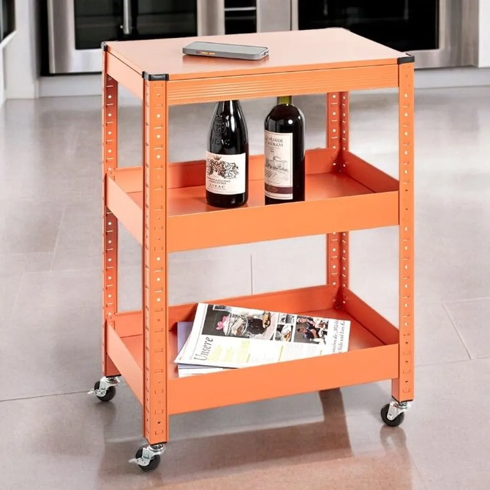 Kenosha Drinks Trolley - Orange, Metal