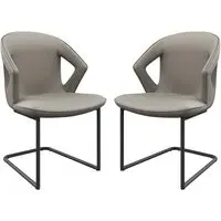 Kenosha High-Back Dining Chairs - Taupe, Faux Leather