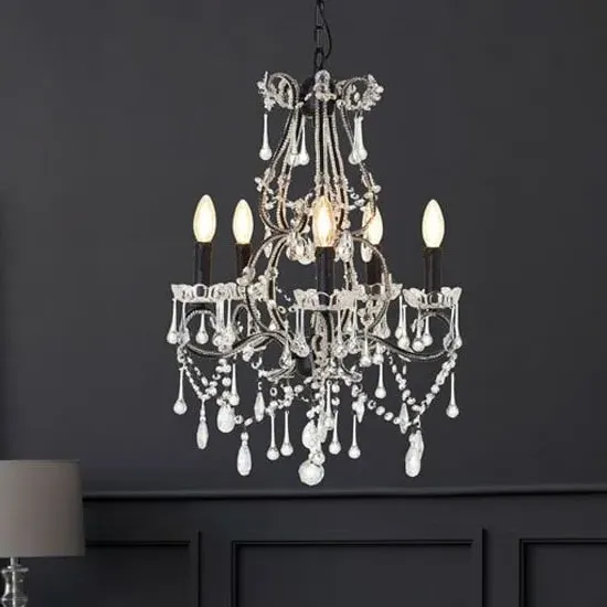 Kensick 5 Bulb Chandelier Ceiling Light - Black image