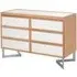 Kensick 6-Drawer Chest - Natural, Mirrored Glass
