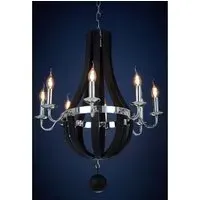 Kensick 8 Bulb Curved Chandelier Ceiling Light - Black