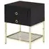 Kensick Bedside Cabinet with Gold Frame - Black