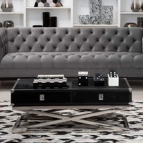 Kensick Coffee Table with Storage - Black