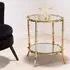 Kensick Round Side Table - Gold, Mirrored Glass