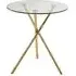 Kensick Round Side Table with Knop Legs - Gold, Glass