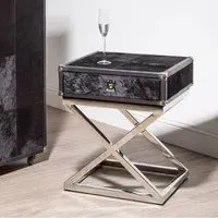 Kensick Side Table with Cross Base - Black
